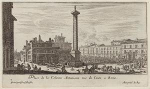 5.4 Place de la Colonne Antoniane ruë du Cours à Rome.Gravé par Israël Silvestre. Avec priuil. du Roy.H : 118 L : 202
 Faucheux : 5.4  Baré : N° 841