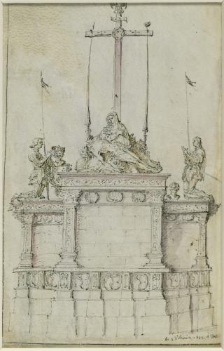 500.26 Monument du pont d'OrléansH : 173 L : 110
 Dessin (Hors Faucheux)Crédit : Harvard Art Museums/Fogg Museum. Inv. 1966.110 