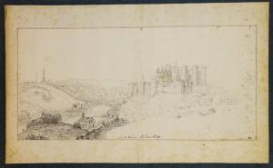 500.56 Vue de Bourbon L'ArchambautH : 225 L : 470
 Dessin (Hors Faucheux)Crédit : © Musée du Louvre, Département des Arts Graphiques, INV 33076