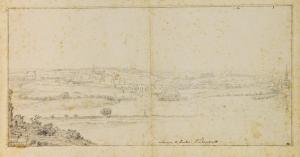 500.57 Vue de Bourbon l'ArchambaultH : 233 L : 470
 Dessin (Hors Faucheux)Crédit : © Musée du  Louvre, Département des Arts Graphiques, INV 33073