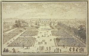 500.62 Veüe du Jardin Royal des Plantes Medecinales au fauxbourg St. VictorH : 165 L : 272
 Dessin (Hors Faucheux)Crédit : Städel Museum Frankfurt am Main. INV 1328