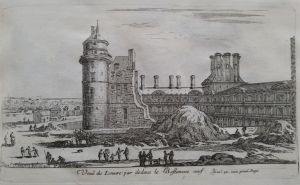 115.3 renvoi vers 51.8 Veuë du Louvre par dedans le Bastiment neuf.
 Faucheux : 115.3  Baré : N° 17
