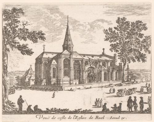 287.14 renvoi vers 55.12 Veuë de coste de l'Eglise de Ruel.
 Faucheux : 287.14  Baré : N° 325