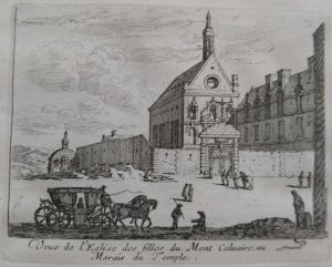 95.1 renvoi vers 55.6 Veue de l'Eglise des filles du Mont Calvaire, au Marais du Temple.
 Faucheux : 95.1  Baré : N° 106