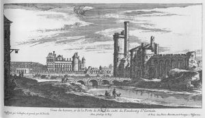 115.1 renvoi vers 57.2 Veüe du Louvre, et de la Porte de Nesle du costé du Fauxbourg St Germain.
 Faucheux : 115.1  Baré : N° 15