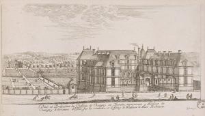 61.12 Veuë et Perspective du Chasteau de Chauigny en Touraine.Israël ex.H : 135 L : 253
 Faucheux : 61.12  Baré : N° 446Crédit : Bibliothèques de Nancy, P-FG-AL-00038 P.100