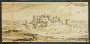 62.14 Veuë et Perspective du Chasteau de Bourbon l'ArchambautH : 234 L : 510
 Dessin pour la gravure Faucheux : 62.14Crédit : © Louvre, Département des Arts Graphiques, INV 33072