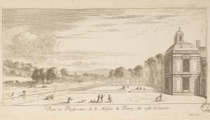 62.8 Veuë et Perspective de la Maison de Berny, du costé de l'entrée.Bibliothèques de Nancy, P-FG-AL-00039H : 129 L : 242
 Faucheux : 62.8  Baré : N° 207Crédit : Bibliothèques de Nancy, P-FG-AL-00039