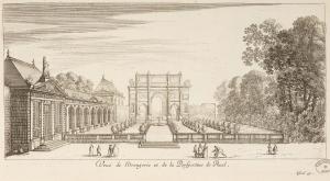 Veuë de l'Orengerie et de la Perspective de Ruel (Cette perspective était peinte.)