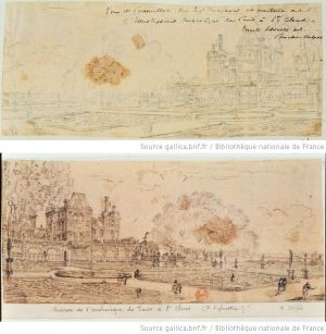 63.17 Maison de l'archevêque de Paris à Saint-Cloud
 Dessin pour la gravure Faucheux : 63.17  Baré : N° 342Crédit : gallica.bnf.fr
