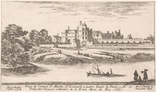 64.11 Veuë de Croissj St. Martin S.t Léonard a quatre lieuës de Paris, a Mr de Patrocles Escuyer ordinaire de la Reine Mere du Roy. 1655.Israël Silvestre delin. et sculp. Israël Henriet ex. Cum priuil. Regis.H : 96 L : 165
 Faucheux : 64.11  Baré : N° 228