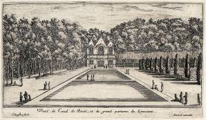 Veuë du Canal de L'Escot, et du grand parterre de Liencourt.