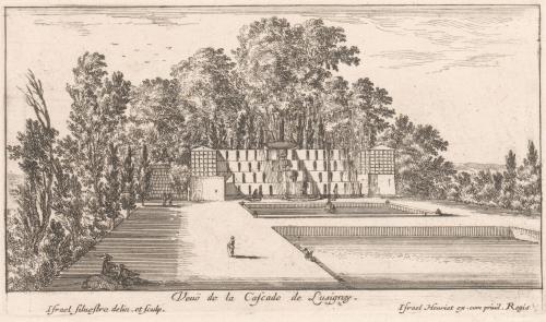 64.22 Veuë de la Cascade de Lusigny.Israel Silvestre delin. et sculp. Israël Henriet ex. cum priuil. RegisH : 98 L : 170
 Faucheux : 64.22  Baré : N° 278
