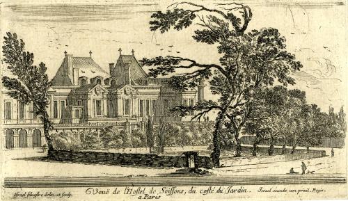 64.7 Veuë de l'Hostel de Soissons, du costé du Jardin.Israël Silvestre delin. et sculp. Israël excudit cum priuil. Regis.H : 93 L : 162
 Faucheux : 64.7  Baré : N° 141