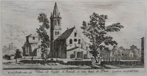 66.6 Veuë de l'Eglise d'Auteuil, a une lieuë de Paris.Israël Silvestre delin. et fe. Israël ex. cum priuil Regis.H : 69 L : 137
 Faucheux : 66.6  Baré : N° 94