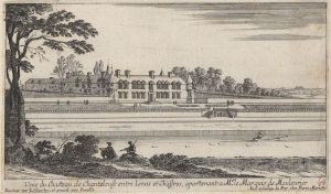 67.6 Veüe du Chasteau de chanteloust entre Linas et Châtres, apartenant a Mr le Marquis de Mauleurier.Dessinée par I. Silvestre et gravée par Perelle. Avec priuilege du Roy. Chez Pierre Mariette.H : 133 L : 226
 Faucheux : 67.6  Baré : N° 215
