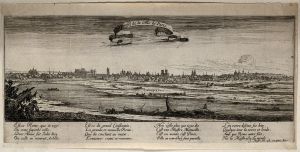 76.1 Profil de la Ville de Paris. (En haut dans une banderole).I. Silvestre delin. et fe. cum priuil. RegisH : 142 L : 320
 Faucheux : 76.1  Baré : N° 3Crédit : Wellcome Collection. 
 CC BY