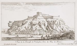 9.2 Veuë de la Forteresse de Redicofane. Terre du Duc de Florence.Israël Silvestre delin. et sculp. Israël Henriet ex. Cum priuil. RegisH : 132 L : 225
 Faucheux : 9.2  Baré : N° 734Crédit : Bibliothèques de Nancy, P-FG-AL-00038