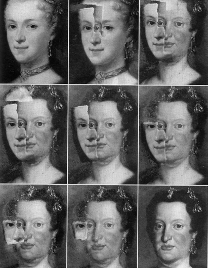 Restauration du portrai de Marie Josèpje de Saxe.
