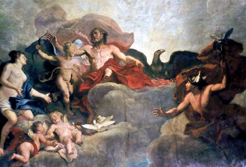 Vénus demande à Jupiter l'aide de Mercure pour retrouver Psyché : Détail