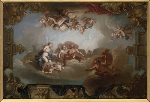 Vénus demande à Jupiter l'aide de Mercure pour retrouver Psyché : Modello