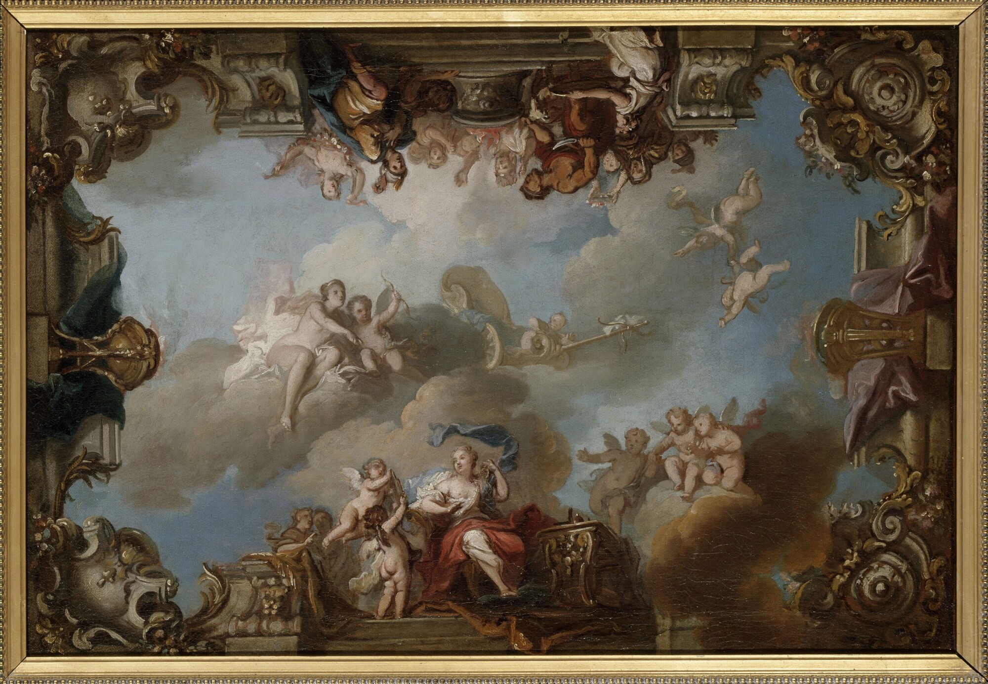 La toilette de Psyché et Venus  : Modello par Louis de Silvestre