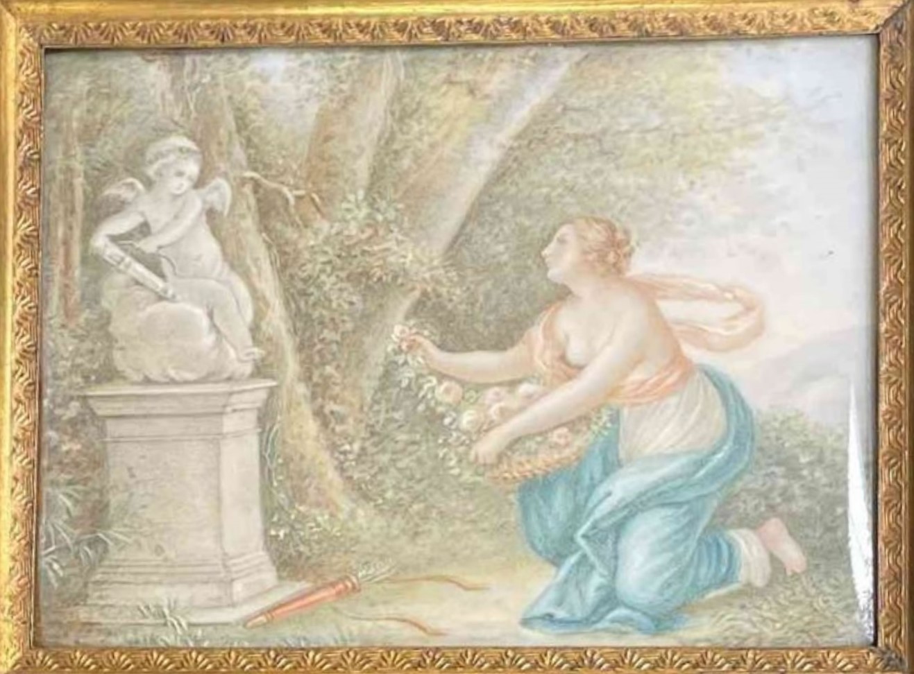 Marie-Maximilienne de Silvestre : Nymphe devant une sculpture