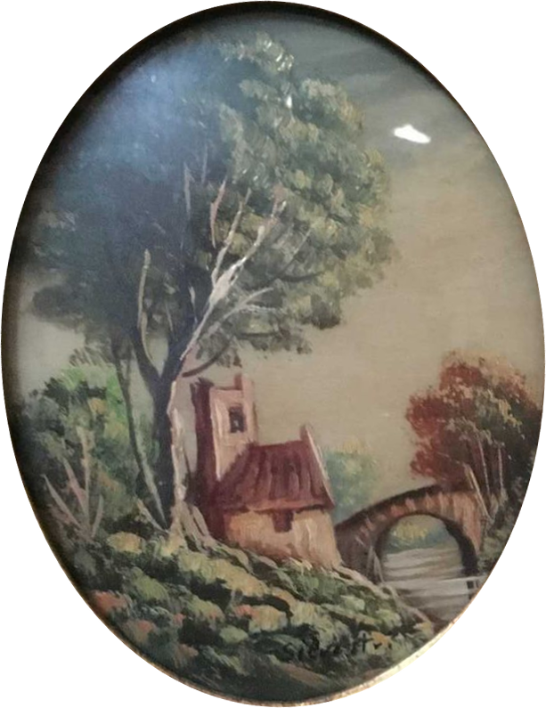 Marie-Maximilienne de Silvestre : Maison et pont sur une rivière