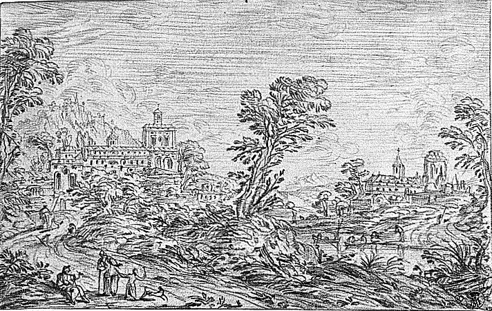 Nicolas-Charles Silvestre : Paysage avec deux villages