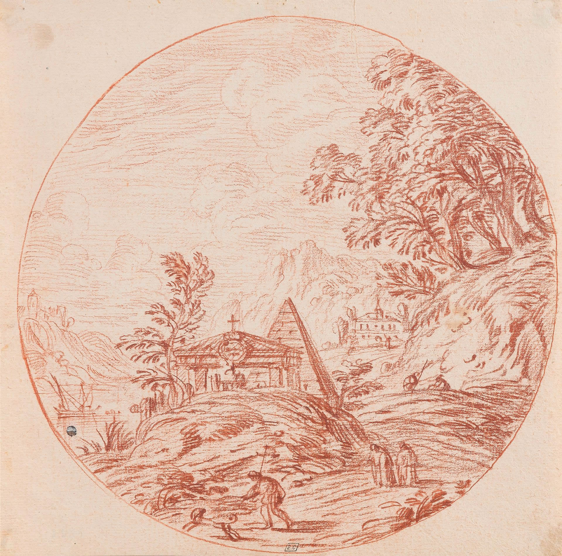 Nicolas-Charles Silvestre : Rome : Pyramide de Cestius